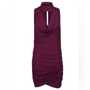 NWT IRO Mikano cutout metallic stretch-knit mini dress